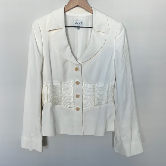Armani Collezioni Jackets & Blazers - ARMANI Collezioni Bell Sleeve Blazer with Detail on Waist